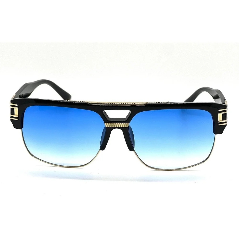 Mens Fashion Sunglasses Rectangular  Blue Gradient Lens‎ Sun Protection Outdoor